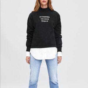 Zara Black Text Sweatshirt